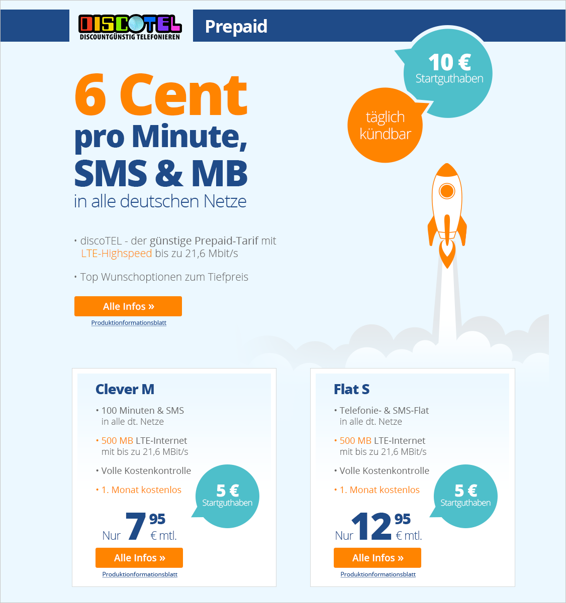 discoTEL - Der Cent 6 Prepaid Tarif