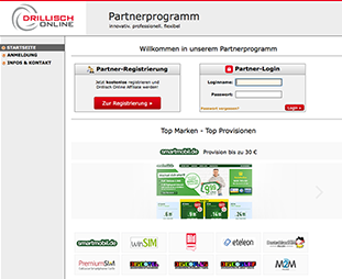 Screenshot - Partnerprogramm-Webseite
