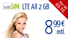 winSIM LTE All 2 GB 1 Monat